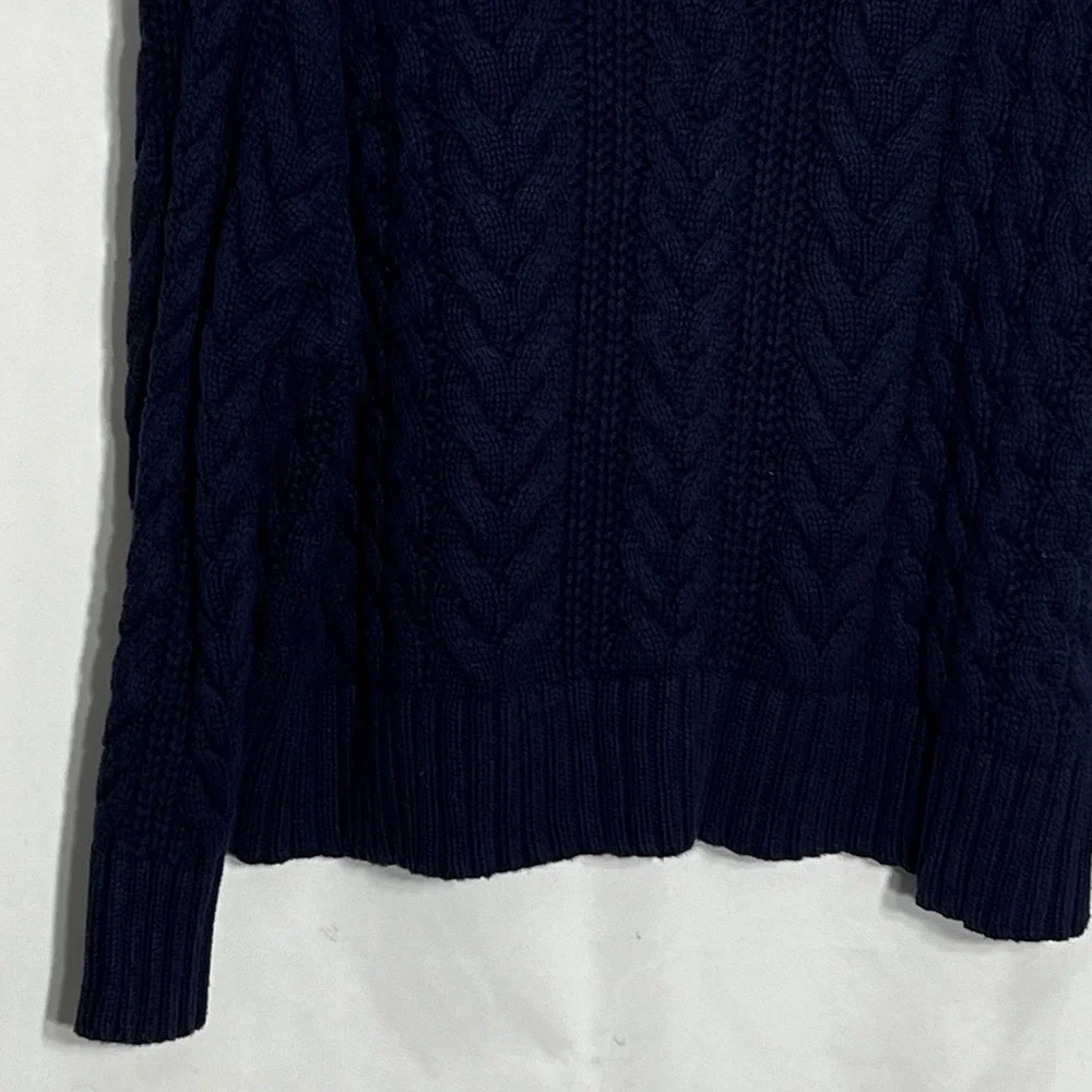 LA Hearts‎ Navy Blue Cable Knit Cotton Sweater Crew Neck One Size RN090233